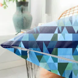 CASABLEU Blue & Green 2 Pieces Abstract Square Cushion Covers image 2