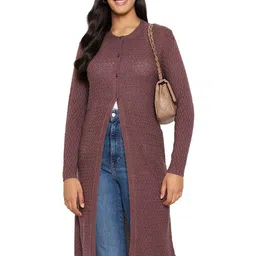 SZN Women Self Design Longline Shrug-picture-30