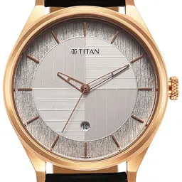 Titan Men Brass Dial & Leather Straps Analogue Watch 1802WL02 image 5