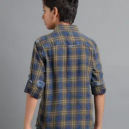 UNDER FOURTEEN ONLY Boys Comfort Fit Buffalo Checked Spread Collar Cotton Casual Shirt image 2