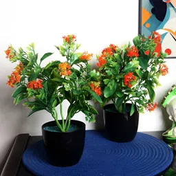 FOLIYAJ Green 2 Pieces Artificial Plant With Pot-picture-30