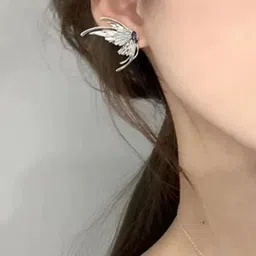 Estailo fashion Feather Shaped Studs Earrings image 5