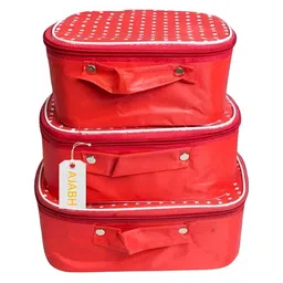 Ajabh Red Set of 3 Regular Makeup Organiser Organisers-picture-10