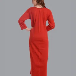 CIERGE Red Embroidered Maxi Nightdress image 5