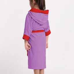 Creeva Solid Hooded Bath Robe image 3