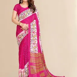 Moda Rapido Floral Poly Georgette Designer Saree-picture-22