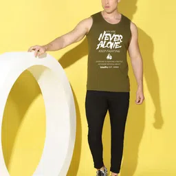 WOOSTRO Men Pack of 2 Typography Printed Round Neck Slim Fit T-shirts image 5