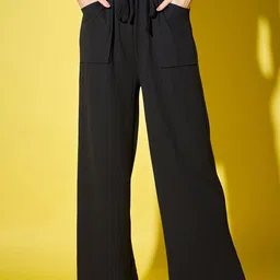 BUY NEW TREND Women Relaxed High-Rise Regular Trousers-image-94