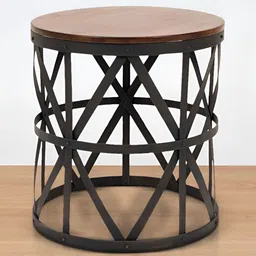 IAAH Runtboard Side Table Handmade Round Nesting Coffee Table With Antique Brass Finish image 3