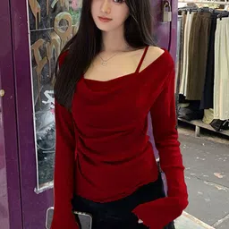 Outzidr Women Cowl Neck Fitted Top-image-36