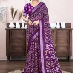 HERE&NOW Woven Design Zari Bandhani Saree-picture-38