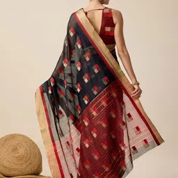 Rangtulika Ethnics Woven Design Zari Silk Cotton Saree image 3
