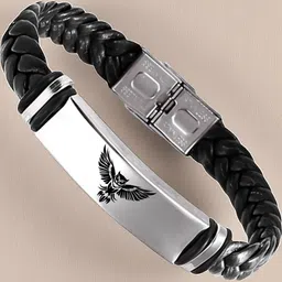 Sullery Silver-Plated Leather Cuff Bracelet-picture-34