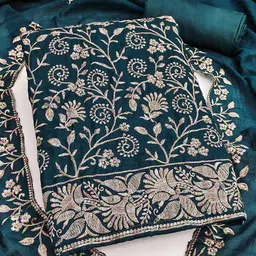 Peachmode Embroidered Unstitched Dress Material-picture-40