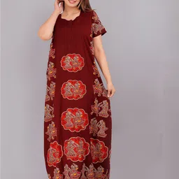 AAKARSHANA Printed Maxi Nightdress image 3