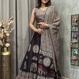 kaizen texo fab Digital Print Semi Stitched Lehenga Choli image 1