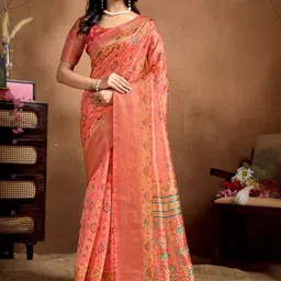 clotheva Woven Design Silk Blend Mysore Silk Saree-picture-26