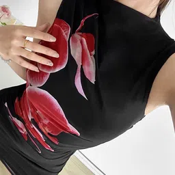StyleCast x Revolte Floral Printed Boat Neck Bodycon Mini Dress image 2