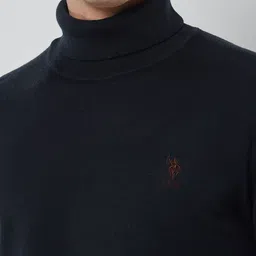 U.S. Polo Assn. Men Solid Regular Fit Turtle Neck Long Sleeves Pullover Sweaters image 4