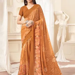 Reboot Fashions Floral Printed Pure Georgette Maheshwari Saree-picture-13