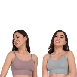ZIBANO Pack of 2 Full Coverage Lightly Padded Non-Wired Bralette Bra image 2