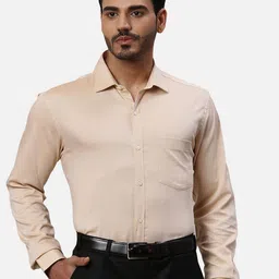 Park Avenue Men Spread Collar Solid Cotton Slim Fit Formal Shirt-picture-23