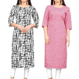 MANTRA DESIGNER Women Pack Of 2 Multicoloured Crepe Kurtas-picture-10