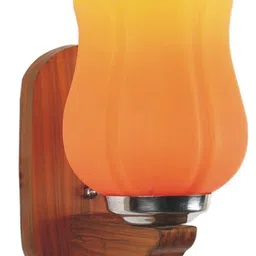 1ST TIME Orange & Orange Wood Abstract Shaped Shaped Wall Lamp image 2