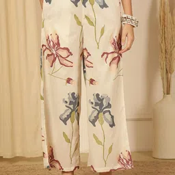 Anouk Rustic Women Floral Printed Regular Pure Cotton Kurta with Palazzos image 2