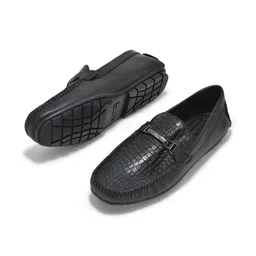 Woodland Men Textured Leather Formal Loafers image 2