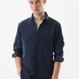 Snitch Slim Fit Plain Long Sleeves Shirt-image-81