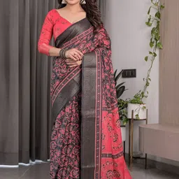 ALMAARI FASHION Floral Printed Pure Cotton Kanjeevaram Saree-picture-16