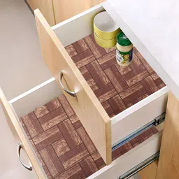 Kuber Industries Brown 2 Pieces Printed Shelf Liner-image-70