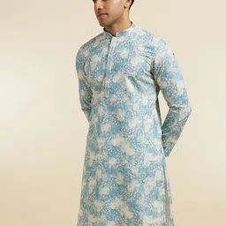 Diwas by Manyavar Floral Printed Mandarin Collar Straight Kurta image 4