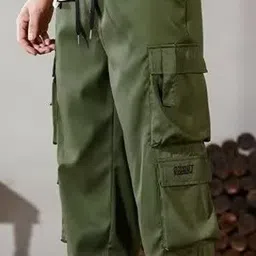 StyleCast Men Mid-Rise Easy Wash Relaxed Fit Cargos image 2