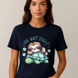 Anikmart Women Graphic Printed Round Neck Cotton T-shirt-image-69