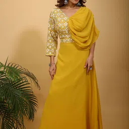 SANCIA Embroidered V-Neck Crop Top With Skirt-picture-17