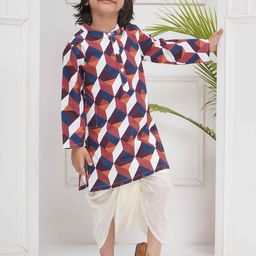 Sethukrishna Boys Printed Kurta with Dhoti Pants-picture-39