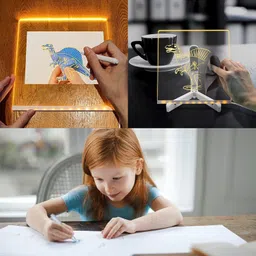 shopparly 3D Acrylic Writing Board with Pen & Light Table Lamp | Led Writing Table Lamp Study Lamp image 5