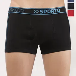 Sporto by Macho Pack Of 4 Outer Elastic Short Trunks Sprto_M1020-B1-Dnm1-N1-R1-L-Multi-image-12