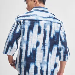 HIGHLANDER Oversized Abstract Printed Spread Collar Shirt image 2