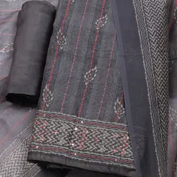 Meena Bazaar Printed Art Silk Unstitched Dress Material-picture-13