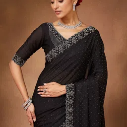 Saree mall Beads and Stones Embellished Pure Georgette Sarees-picture-14