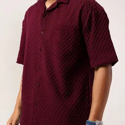 SZN Men Pack Of 2 Standard Relaxed Fit Cuban Collar Textured Casual Shirts image 4