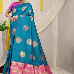 amirat Woven Design Zari Pure Silk Banarasi Saree image 1