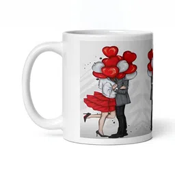 Mr UVD White & Red Graphic Printed Ceramic Glossy Mug - 350 ml image 4