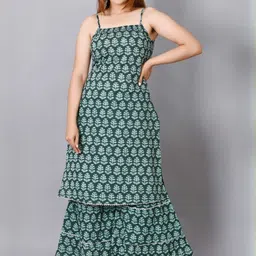 Miss & Chief Floral Printed Pure Cotton Kurta With Sharara-picture-16