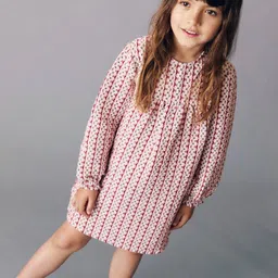 Mango Kids Striped Puff Sleeve A-Line Dress-picture-10