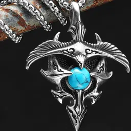 PASU FASHION Silver-Plated Oval Pendants with Chains-picture-21