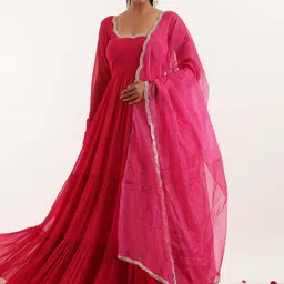 DEASHA INDIA Fit & Flare Ethnic Dress With Dupatta-picture-15